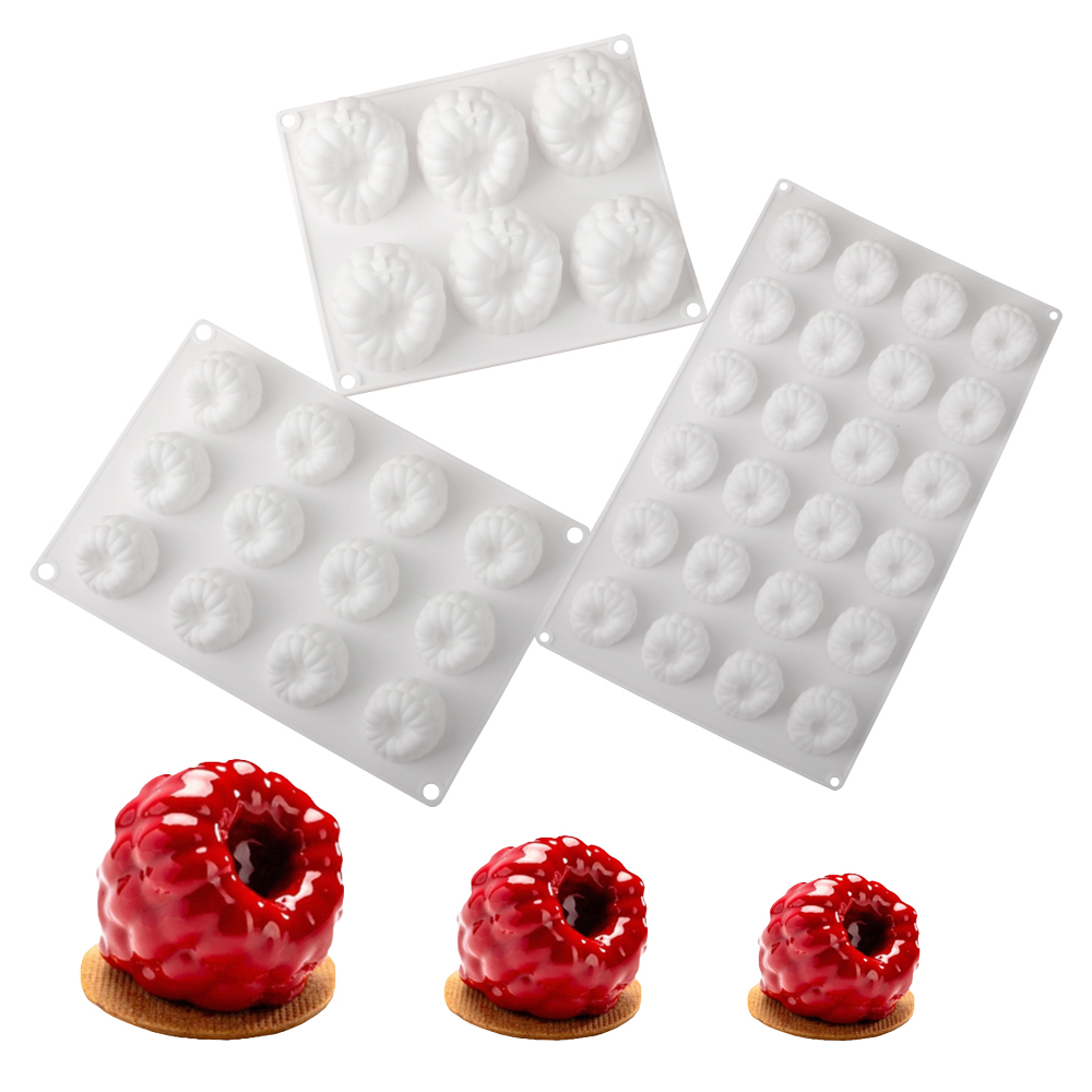 Kitchen Baking Items - Cetakan Kue Silikon Desain Raspberry 6/12/24