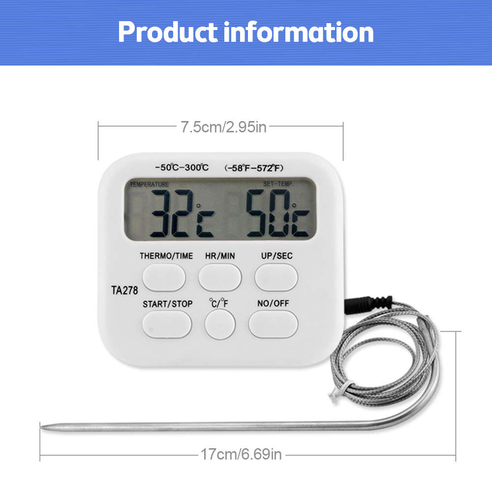 Kitchen Baking Station - TA278 termometer dapur Digital baja tahan