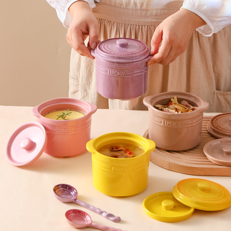 Kitchen Equipment For Baking - Mangkuk Keramik Tutup Ganda, Mangkuk Telur