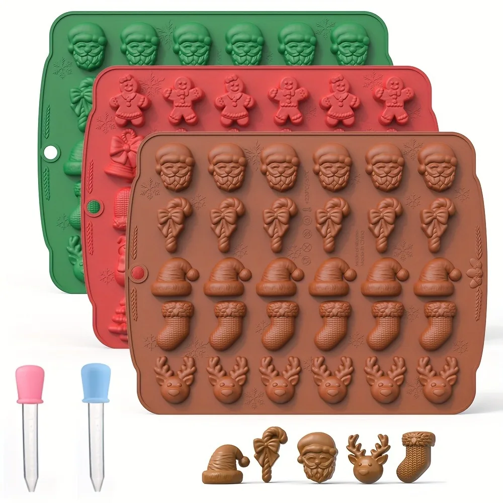 Kitchen Baking Items - Cetakan Coklat Silikon Natal Sarung Tangan