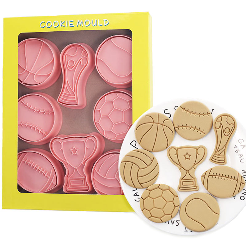 Kitchen Equipment For Baking - 8 Buah/Set Tema Olahraga Pemotong Kue