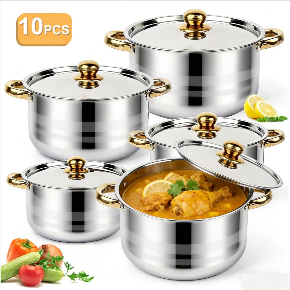 Kitchen Baking Pan Set - Set Panci Stainless Steel Modern Mewah,