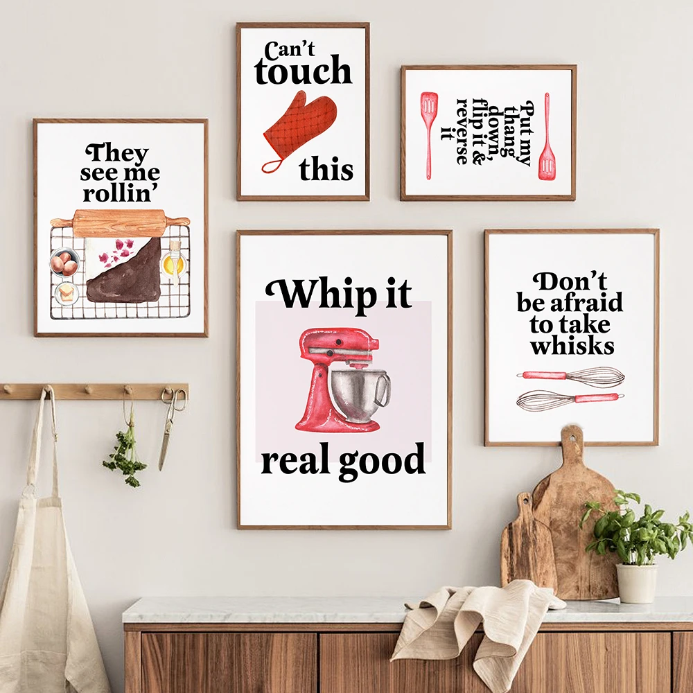 Lukisan Kanvas Seni Dinding Ka - Kitchen Baking Quotes ulasan dan harga