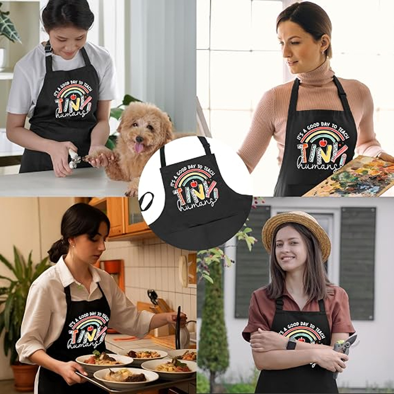 Celemek Hitam dengan Saku Beri - Kitchen Baking Quotes ulasan dan harga