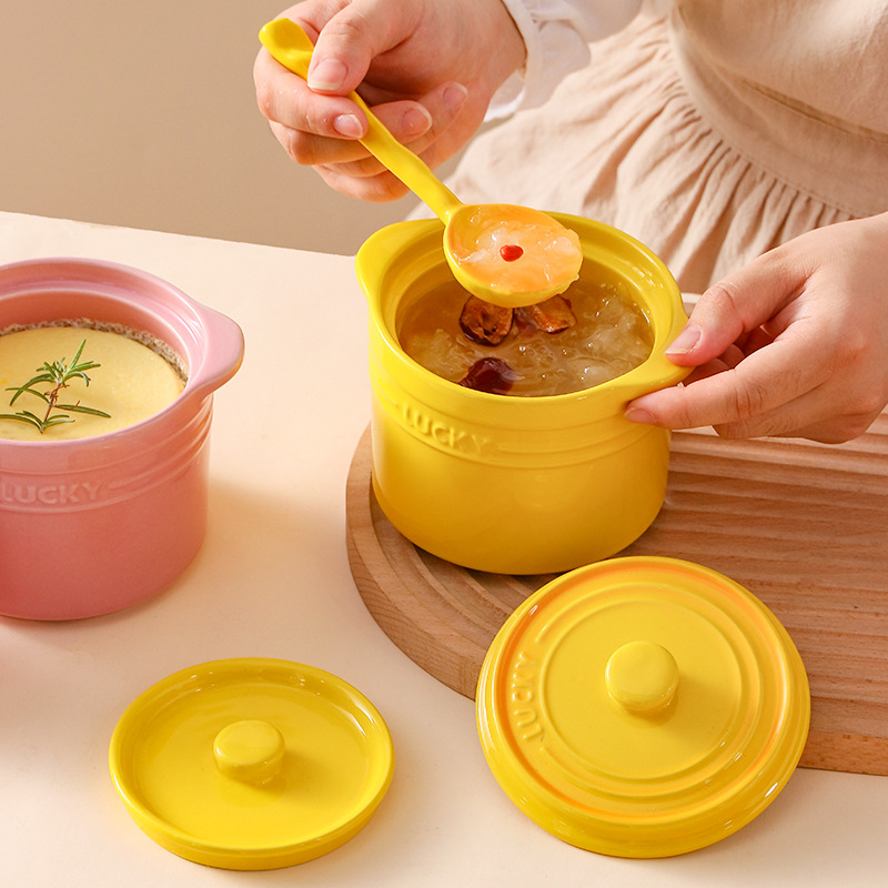 Mangkuk Keramik Tutup Ganda, M - Kitchen Equipment For Baking ulasan dan harga