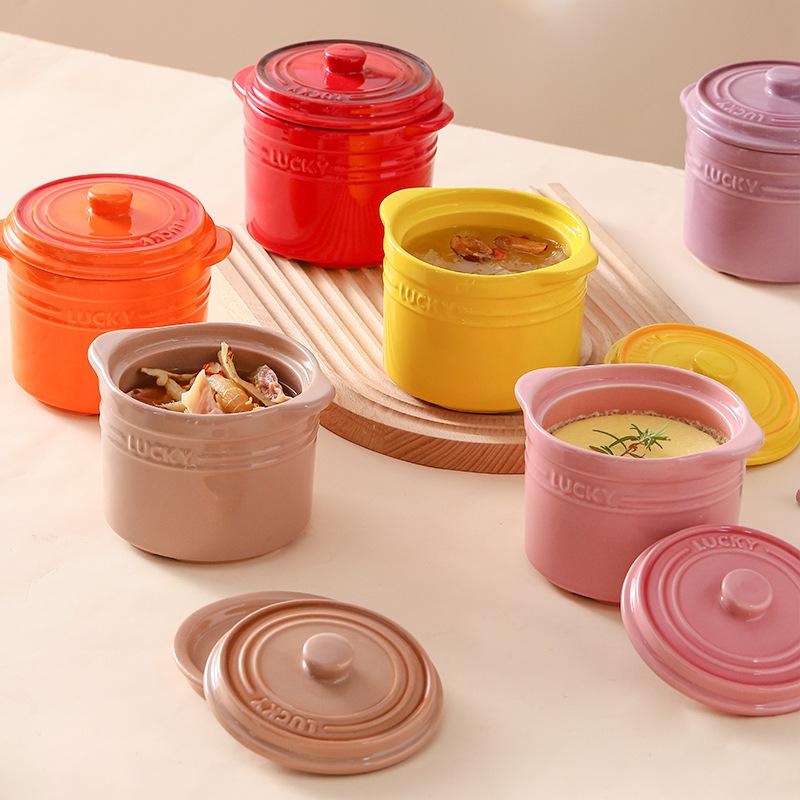 Mangkuk Keramik Tutup Ganda, M - Kitchen Equipment For Baking ulasan dan harga
