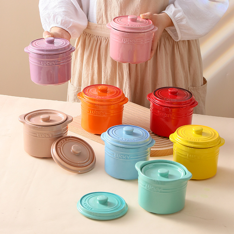 Mangkuk Keramik Tutup Ganda, M - Kitchen Equipment For Baking ulasan dan harga