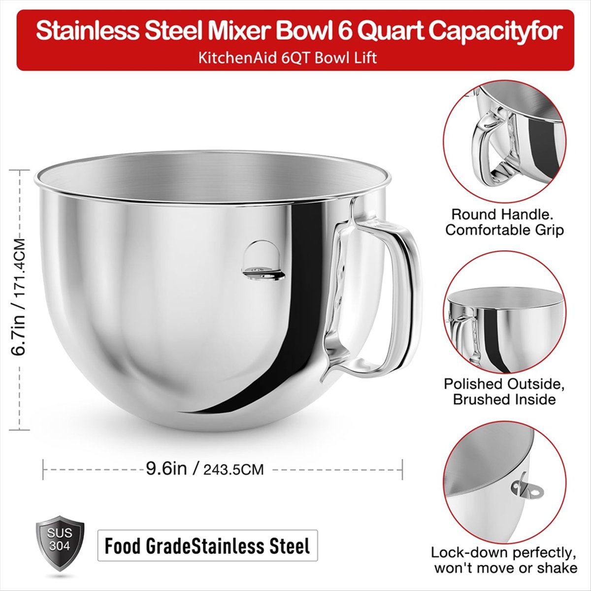 Mangkuk Mixer Baja Tahan Karat - Stand Mixer Bowl ulasan dan harga