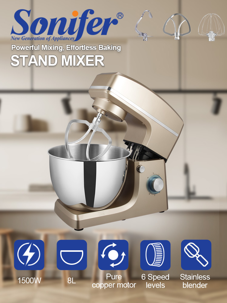 Mixer Stand Sonifer SF-8066 15 - Stand Mixer Bowl ulasan dan harga