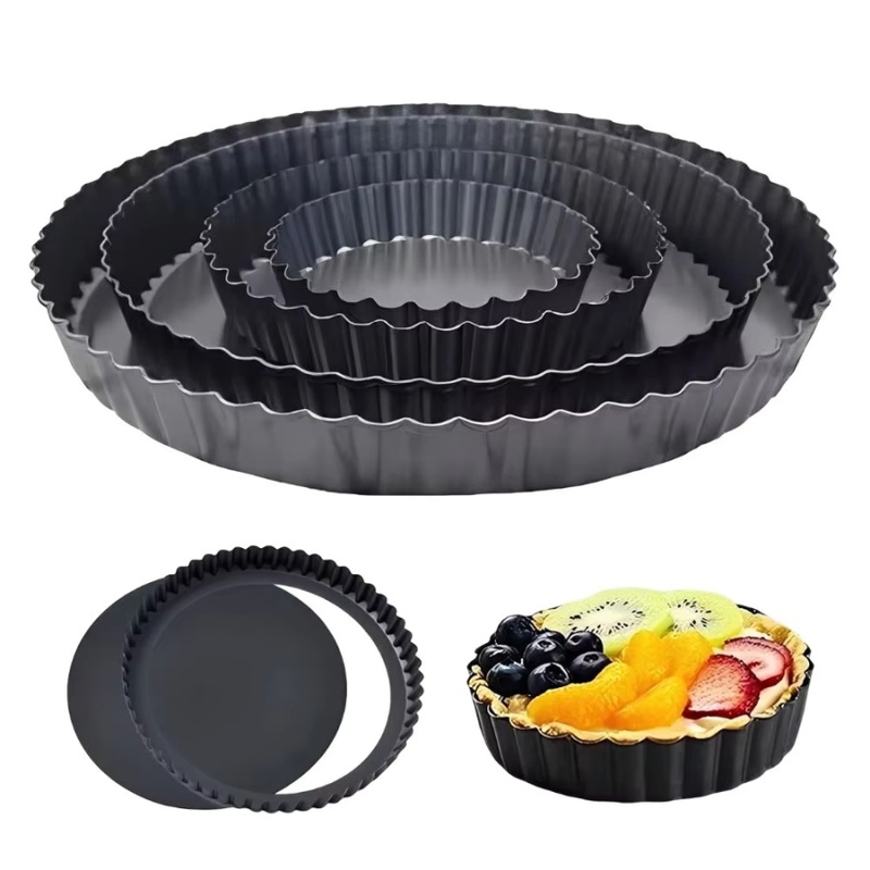 1pc Loyang Tart Beralur dengan - Kitchen Baking Pans ulasan dan harga