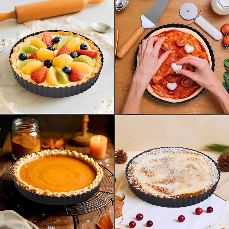 1pc Loyang Tart Beralur dengan - Kitchen Baking Pans ulasan dan harga