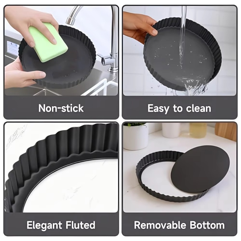 1pc Loyang Tart Beralur dengan - Kitchen Baking Pans ulasan dan harga